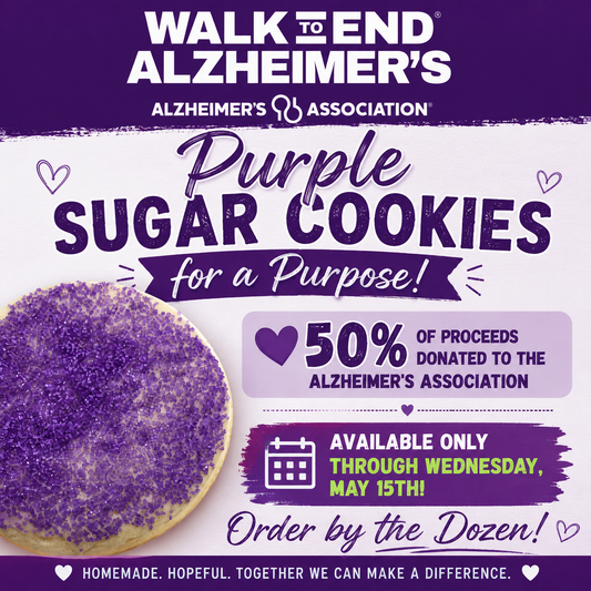 1 Dozen Purple Sugar Cookies (50% goes to Alzheimer’s Association)